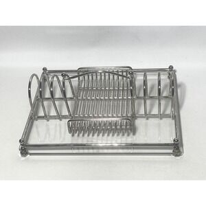 Vintage Davco Silverplate Flatware Caddy Acrylic Buffet Holder Hollywood Regency